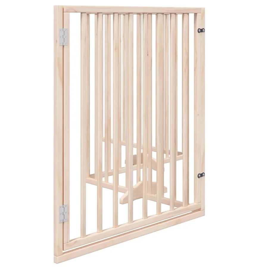 Barrière pour chiens avec porte 4 panneaux bois de peuplier - 5