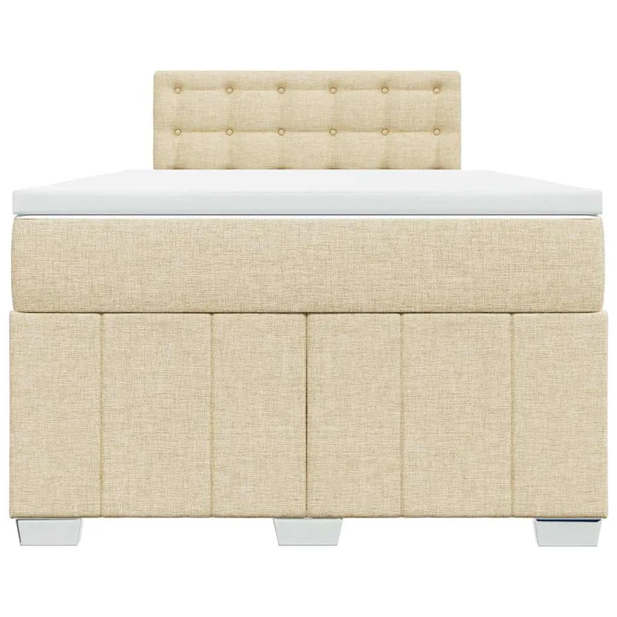Sommier à lattes de lit avec matelas Crème 120x200 cm Tissu - 4