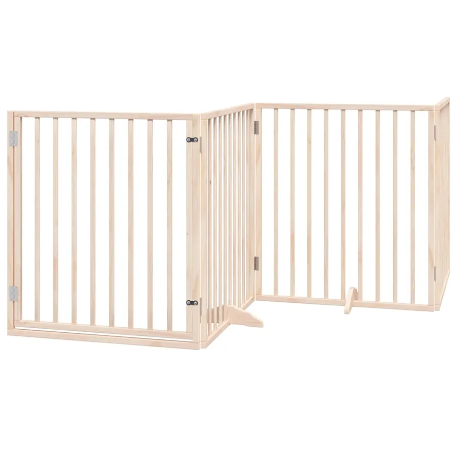 Barrière pour chien porte pliable 8 panneaux bois de peuplier - 3