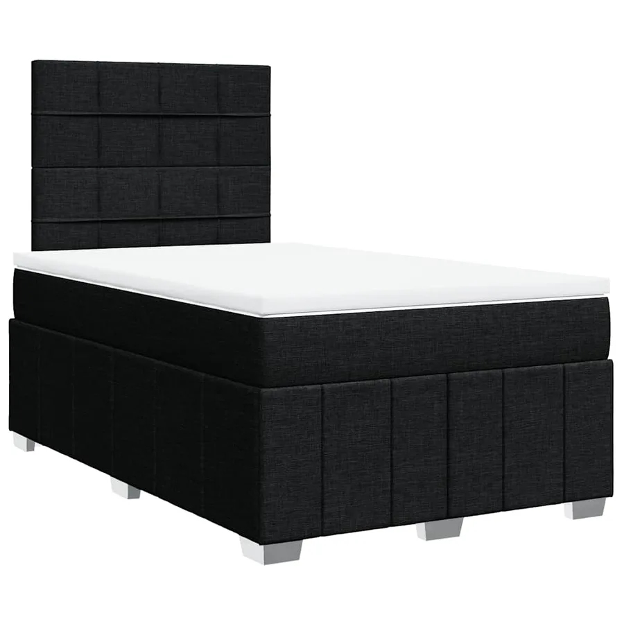 Sommier à lattes de lit avec matelas Noir 120x200 cm Tissu - 3