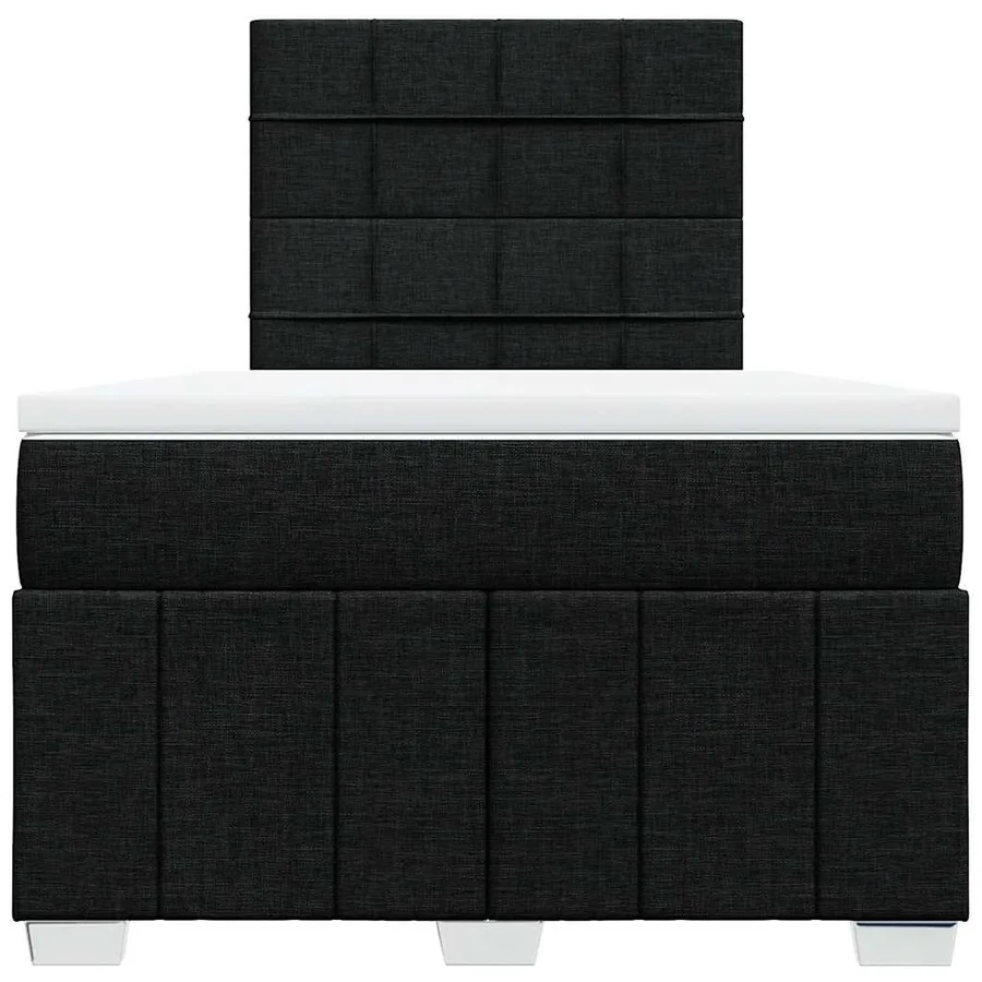 Sommier à lattes de lit avec matelas Noir 120x200 cm Tissu - 6