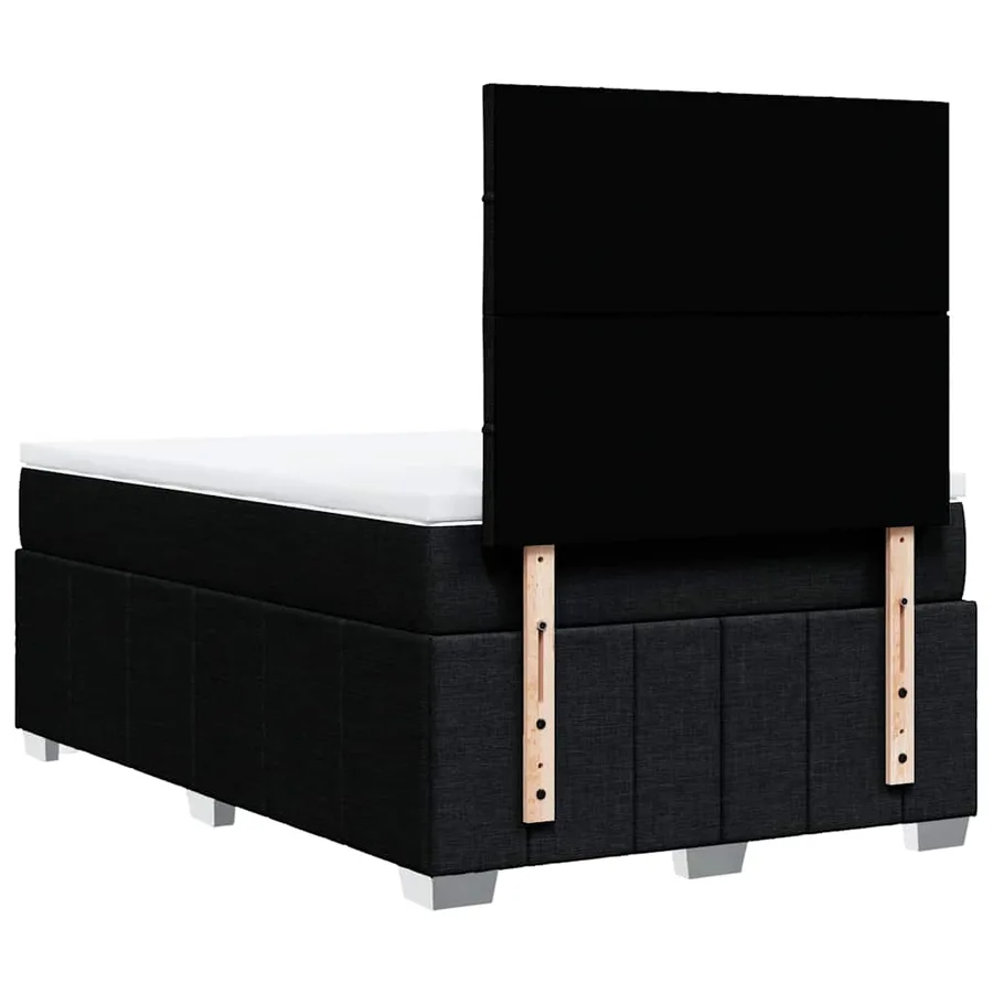 Sommier à lattes de lit avec matelas Noir 120x200 cm Tissu - 8