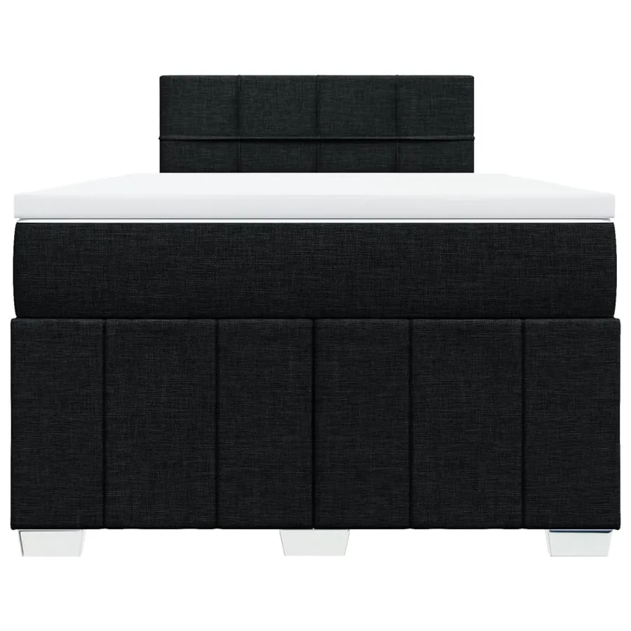 Sommier à lattes de lit avec matelas Noir 120x200 cm Tissu - 4
