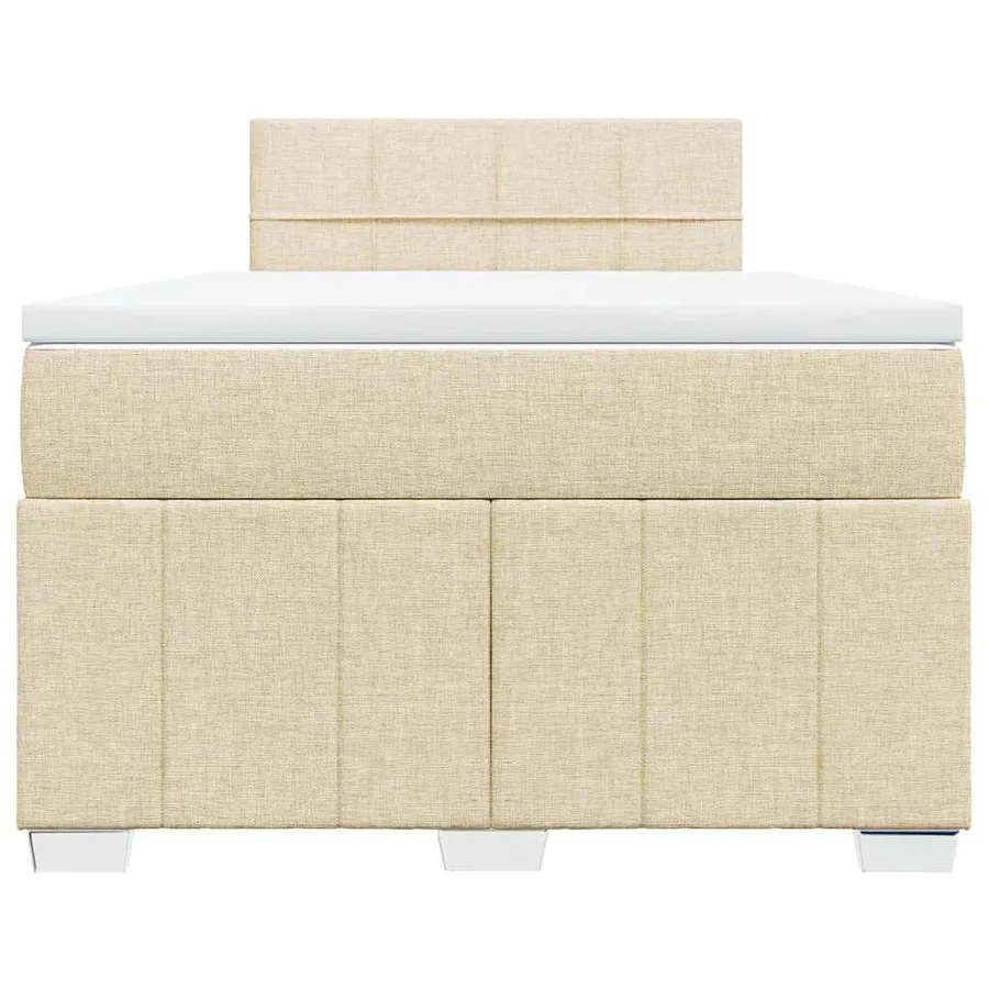 Sommier à lattes de lit avec matelas Crème 120x200 cm Tissu - 4