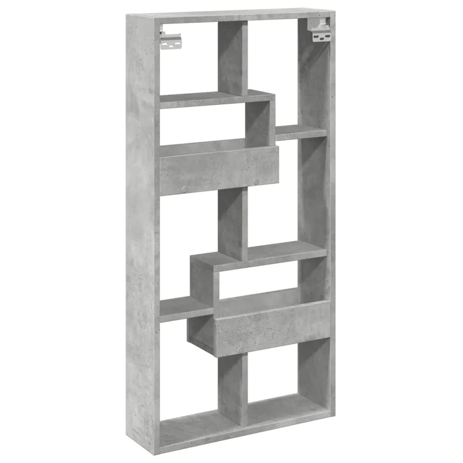 Armoire murale gris béton 50x15x100 cm bois d'ingénierie - 6