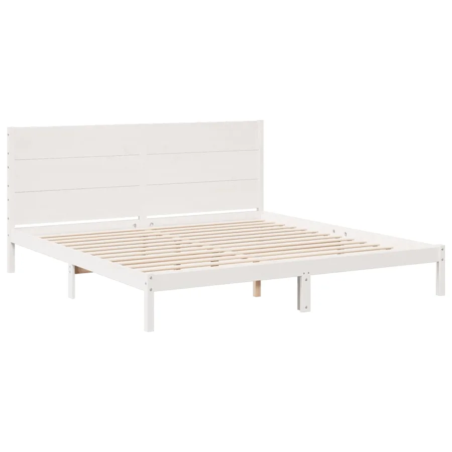 Cadre de lit extra long sans matelas 200x220 cm bois massif - 3