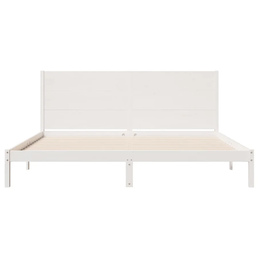 Cadre de lit extra long sans matelas 200x220 cm bois massif - 4