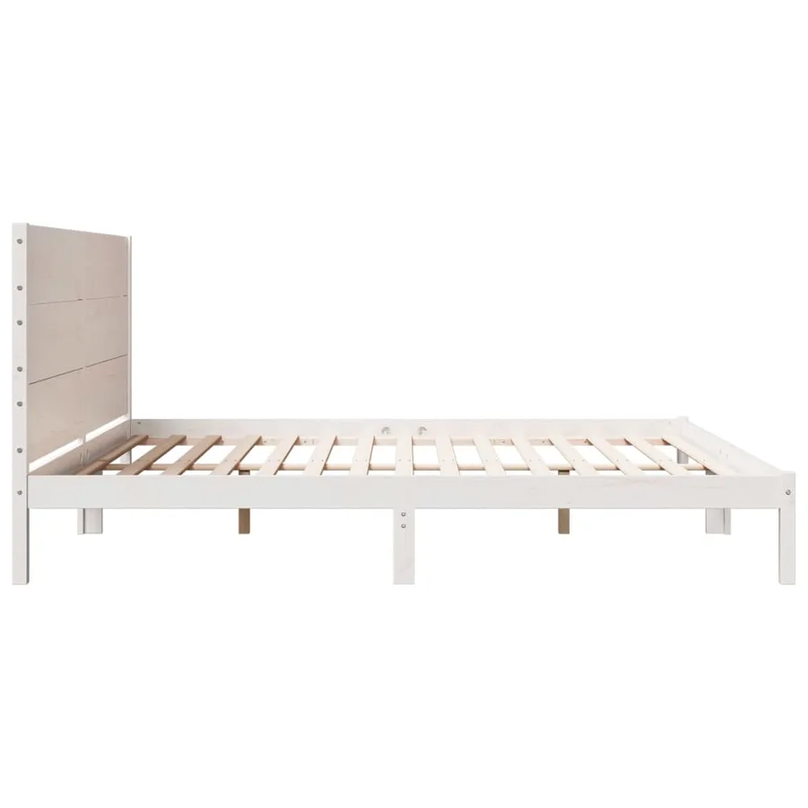 Cadre de lit extra long sans matelas 200x220 cm bois massif - 5