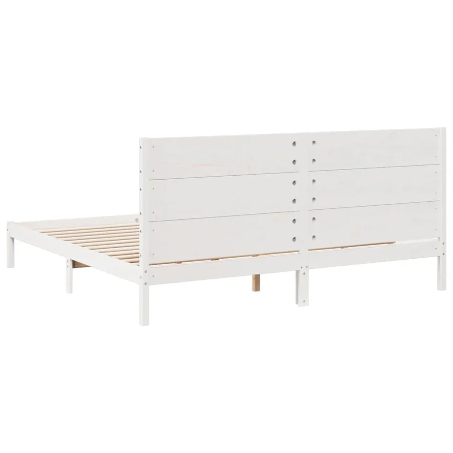 Cadre de lit extra long sans matelas 200x220 cm bois massif - 6