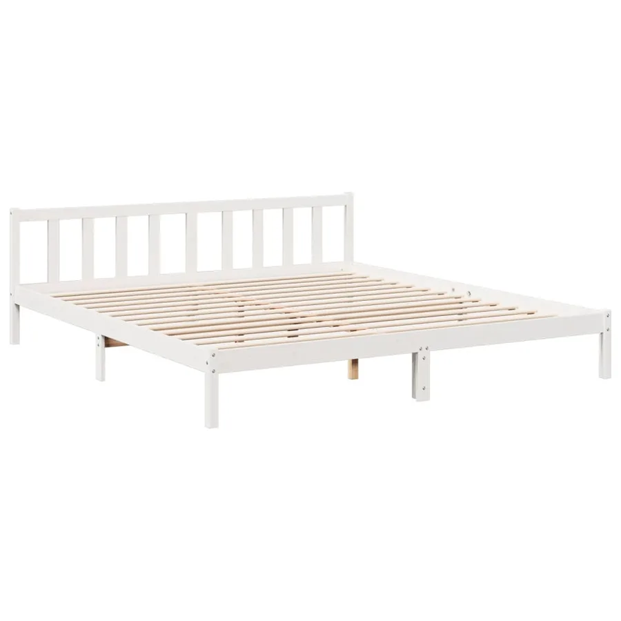 Cadre de lit extra long sans matelas 180x210 cm bois massif pin - 3