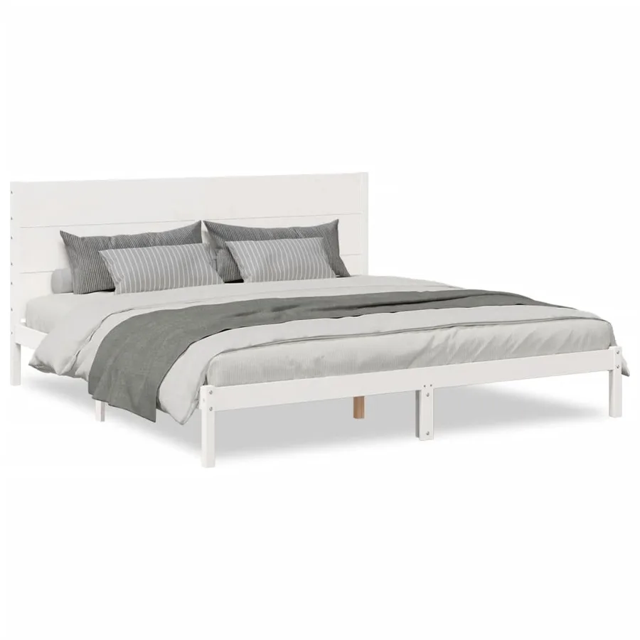Cadre de lit extra long sans matelas 200x210 cm bois massif - 2
