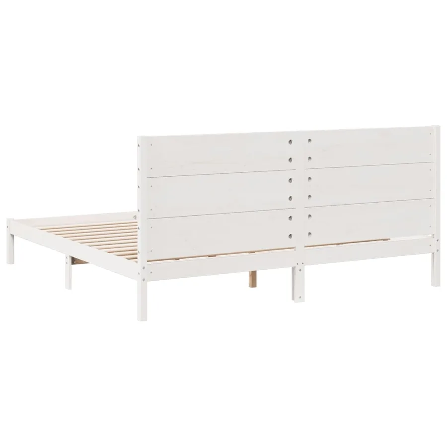 Cadre de lit extra long sans matelas 200x210 cm bois massif - 6