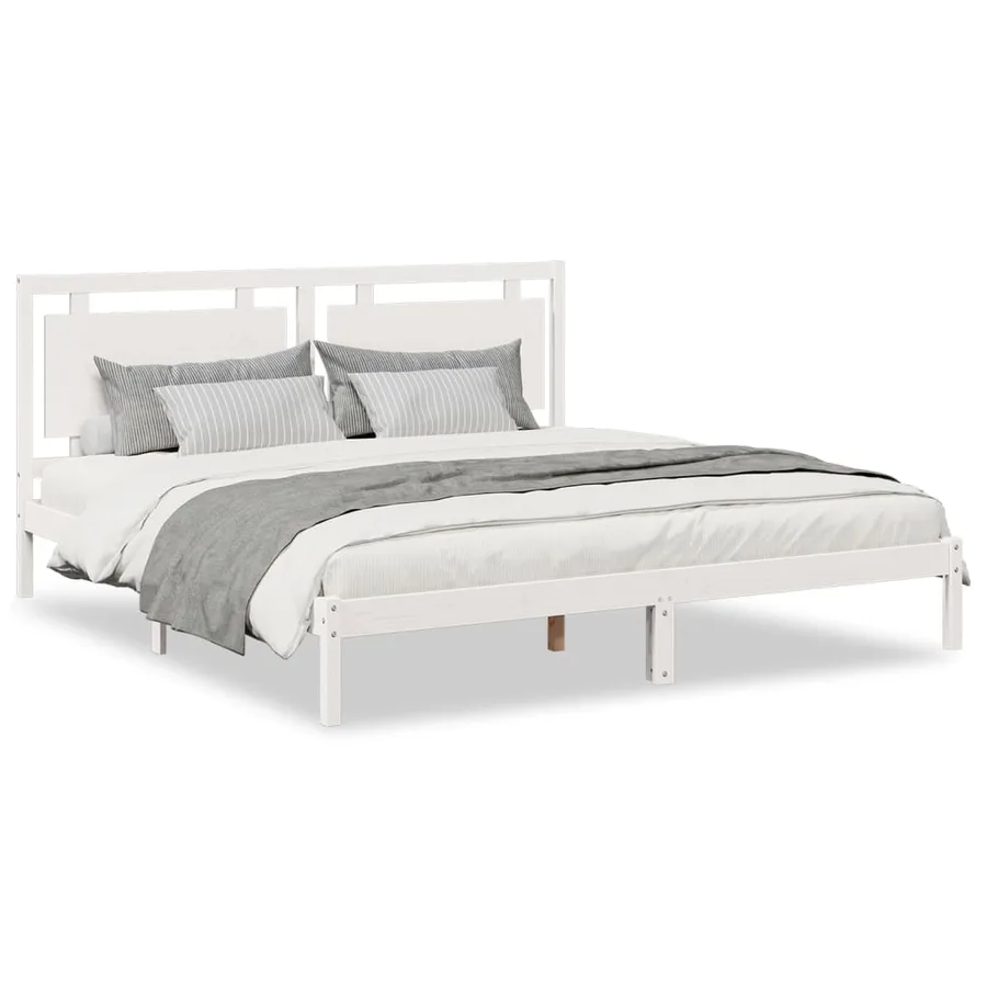Cadre de lit extra long sans matelas 200x210 cm bois massif - 2