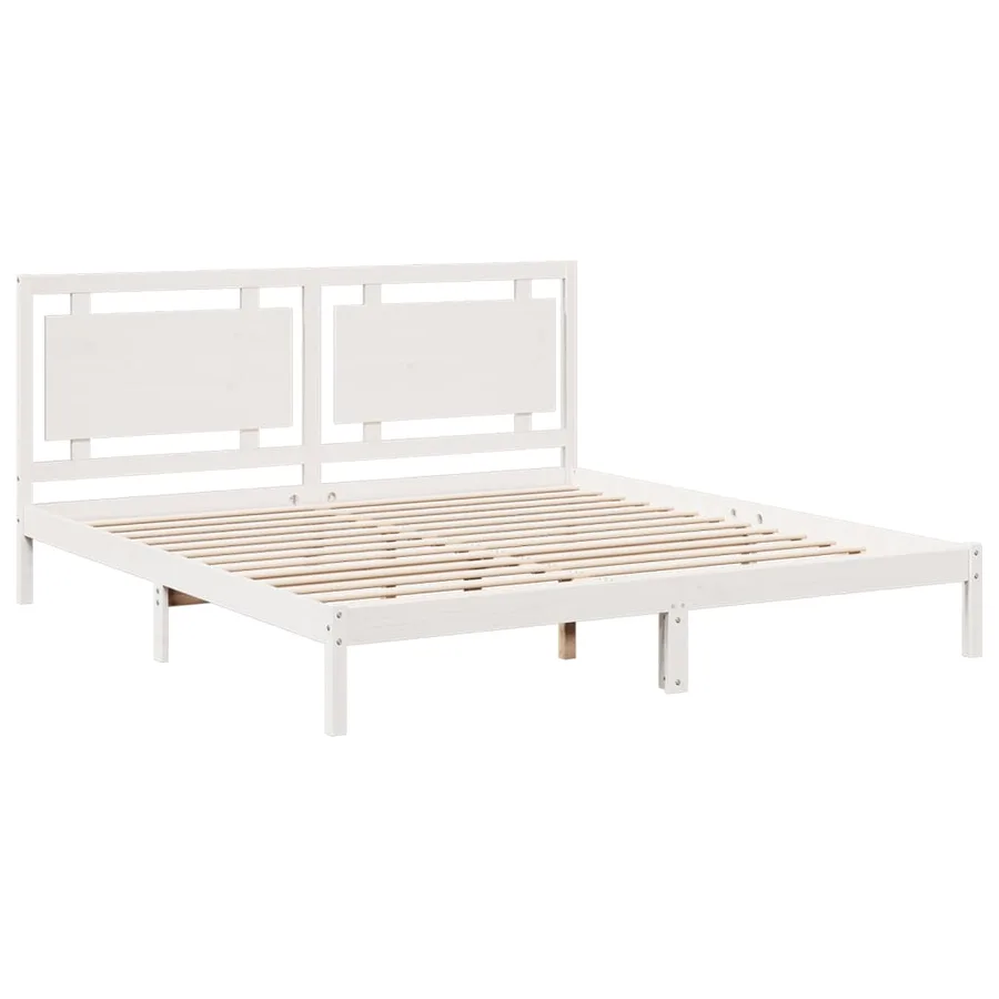 Cadre de lit extra long sans matelas 200x210 cm bois massif - 3