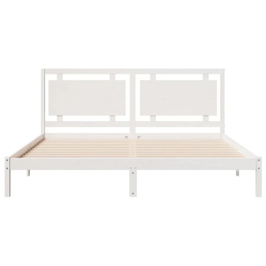 Cadre de lit extra long sans matelas 200x210 cm bois massif - 4