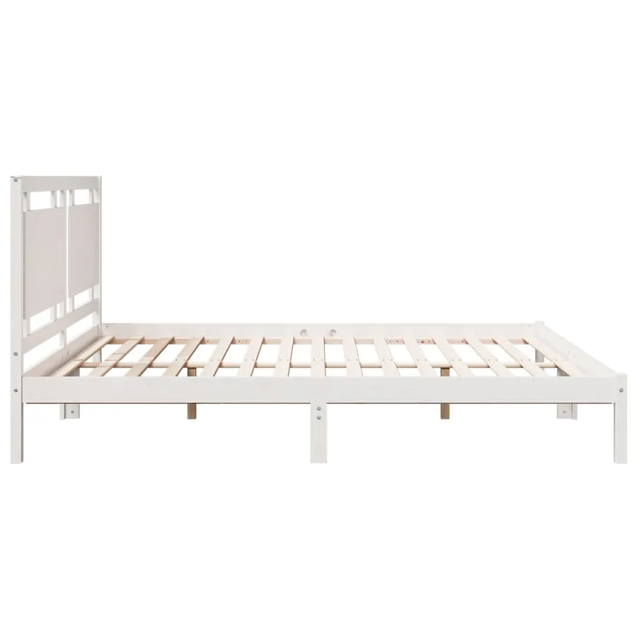 Cadre de lit extra long sans matelas 200x210 cm bois massif - 5