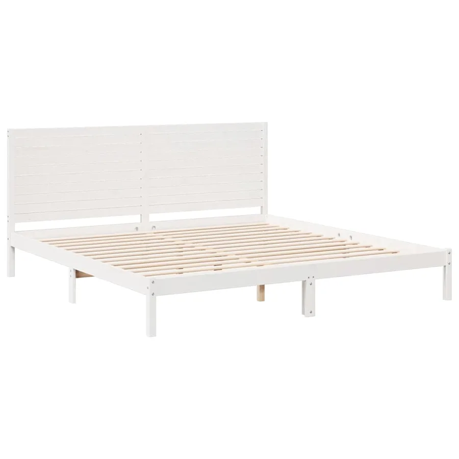 Cadre de lit extra long sans matelas 200x220 cm bois massif - 3