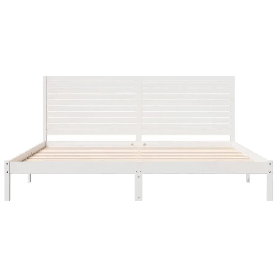 Cadre de lit extra long sans matelas 200x220 cm bois massif - 4