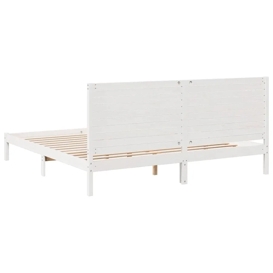 Cadre de lit extra long sans matelas 200x220 cm bois massif - 6