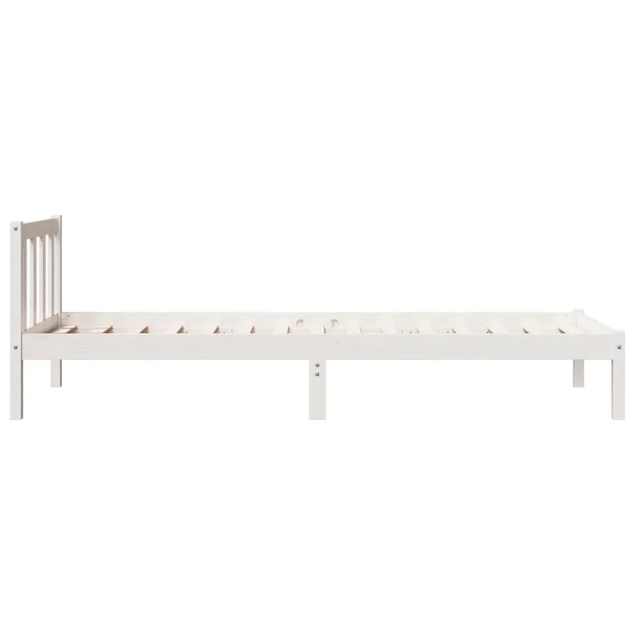 Cadre de lit extra long sans matelas 90x220 cm bois massif pin - 6