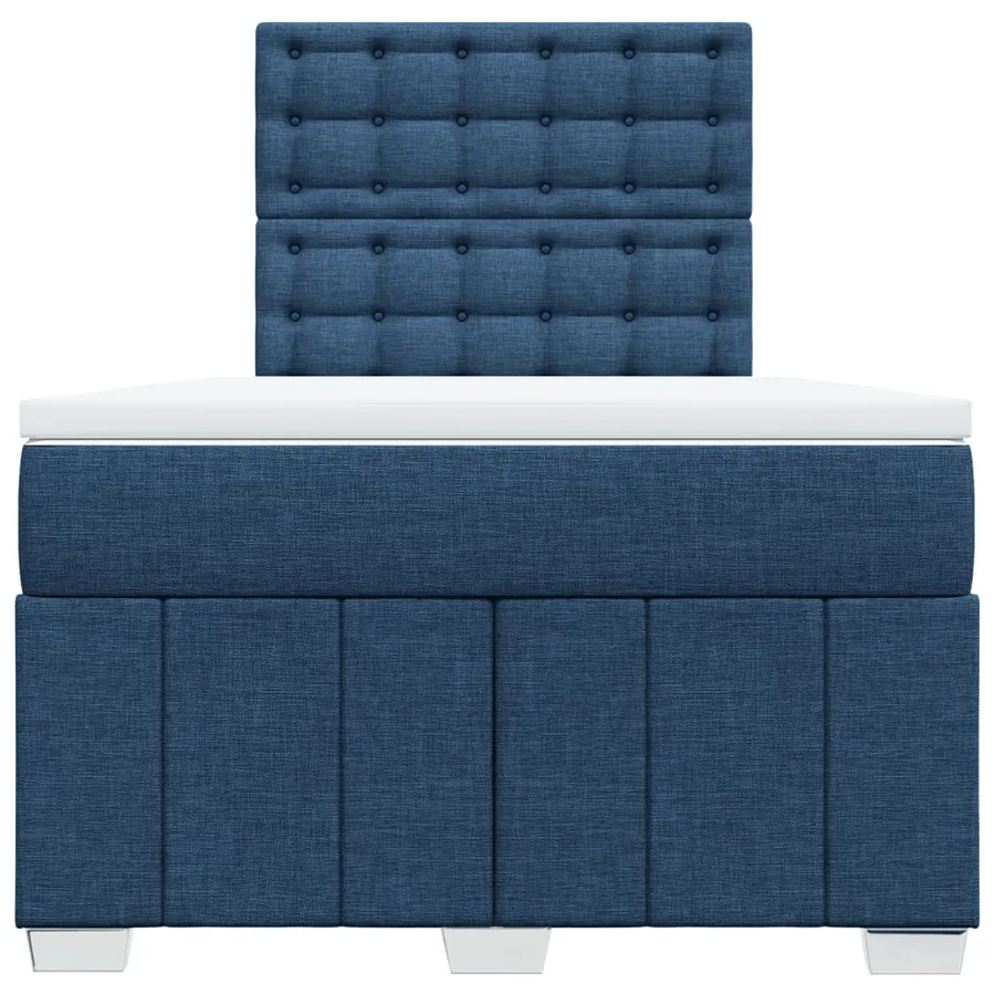 Sommier à lattes de lit avec matelas Bleu 120x200 cm Tissu - 4