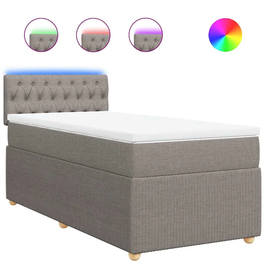 Sommier à lattes de lit avec matelas Taupe 90x200 cm Tissu - 2