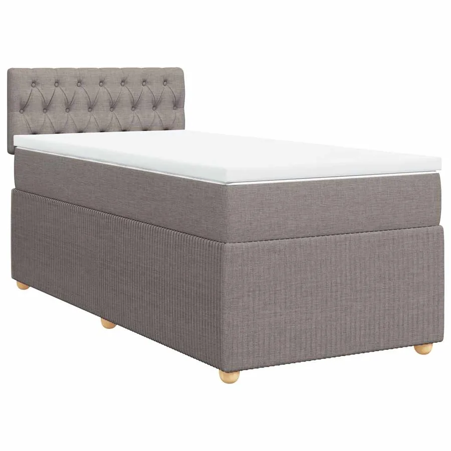 Sommier à lattes de lit avec matelas Taupe 90x200 cm Tissu - 3