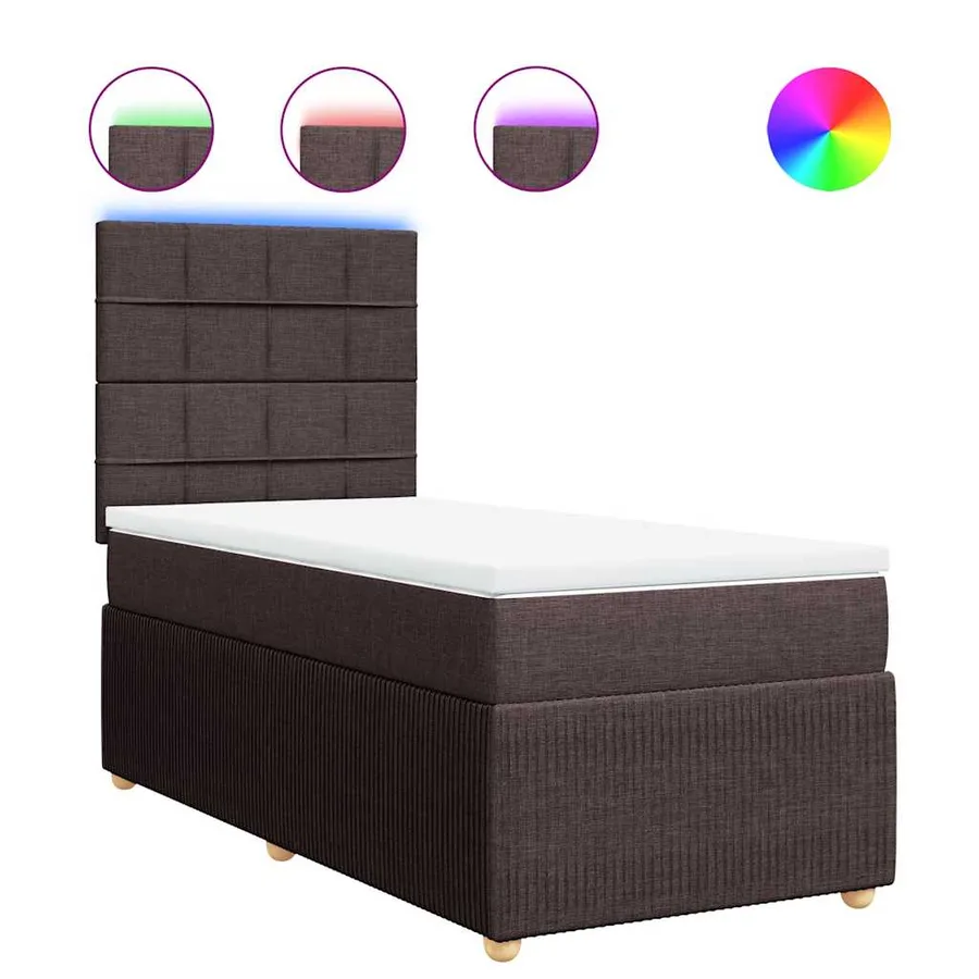 Sommier à lattes de lit avec matelas Marron foncé 90x200 cm - 2