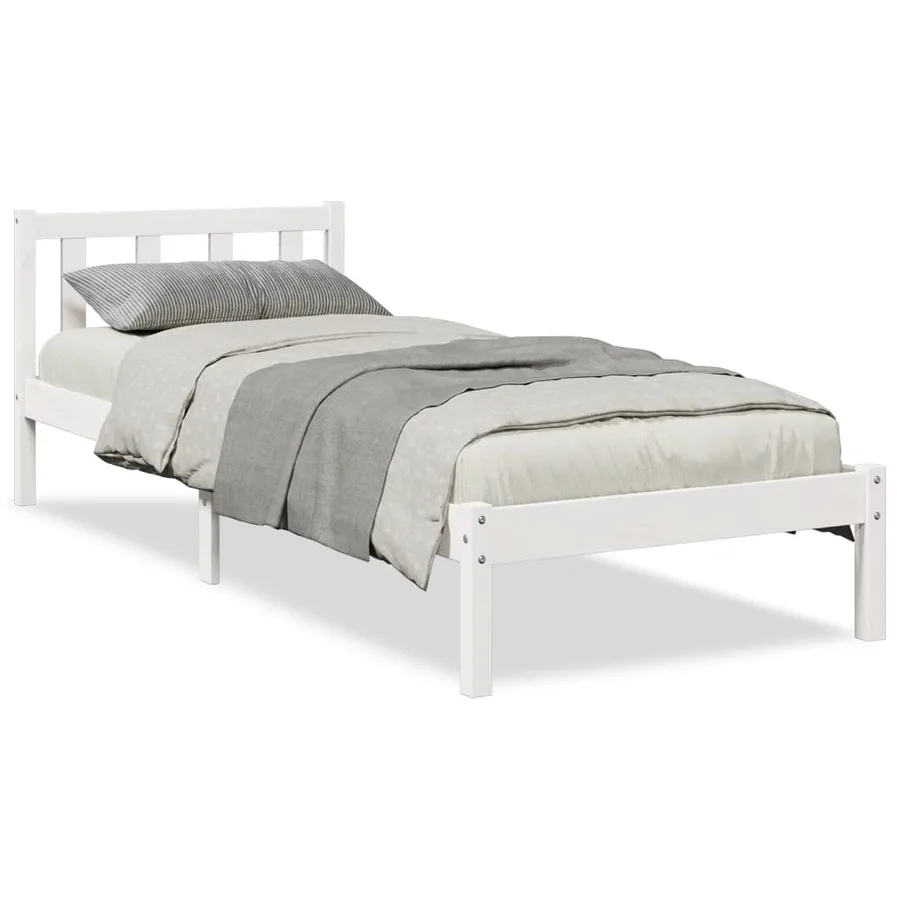 Cadre de lit extra long sans matelas 100x220 cm bois massif pin - 2