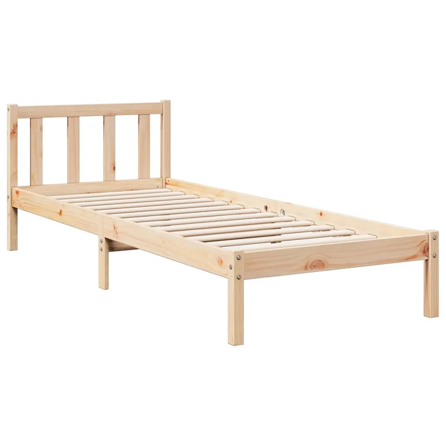 Cadre de lit extra long sans matelas 90x210 cm bois massif pin - 3