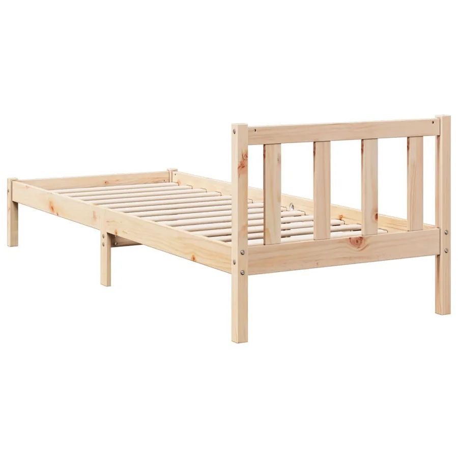 Cadre de lit extra long sans matelas 90x210 cm bois massif pin - 5