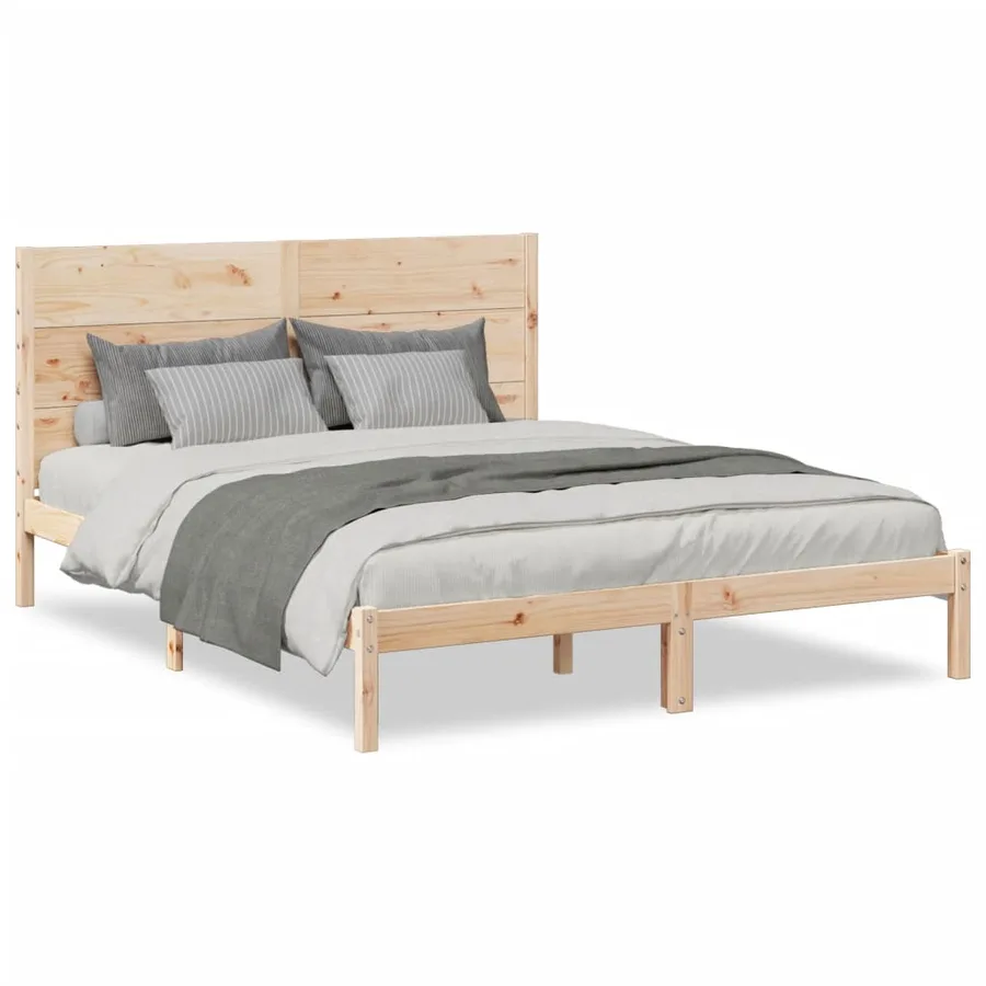 Cadre de lit extra long sans matelas 160x210 cm bois massif - 2