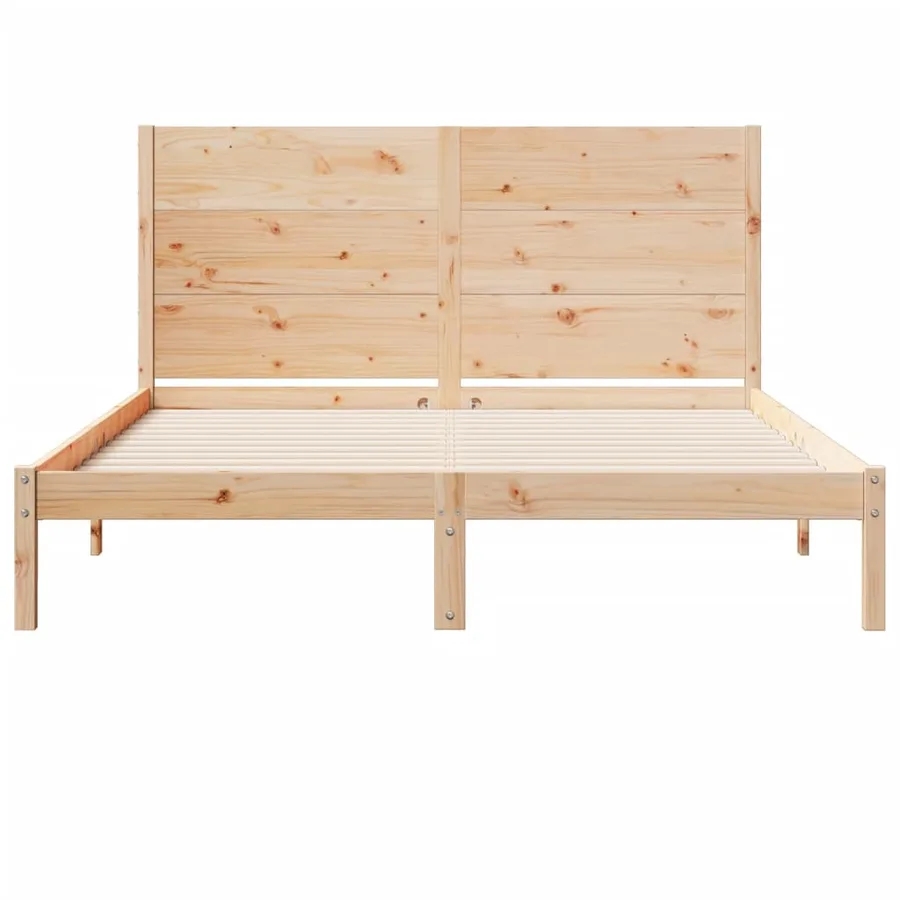 Cadre de lit extra long sans matelas 160x210 cm bois massif - 4