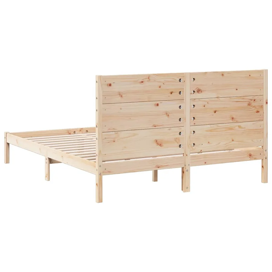 Cadre de lit extra long sans matelas 160x210 cm bois massif - 6