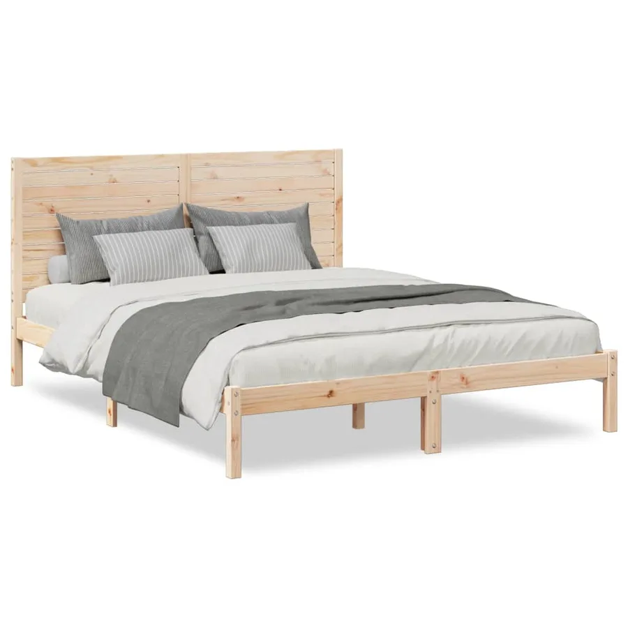 Cadre de lit extra long sans matelas 160x210 cm bois massif - 2