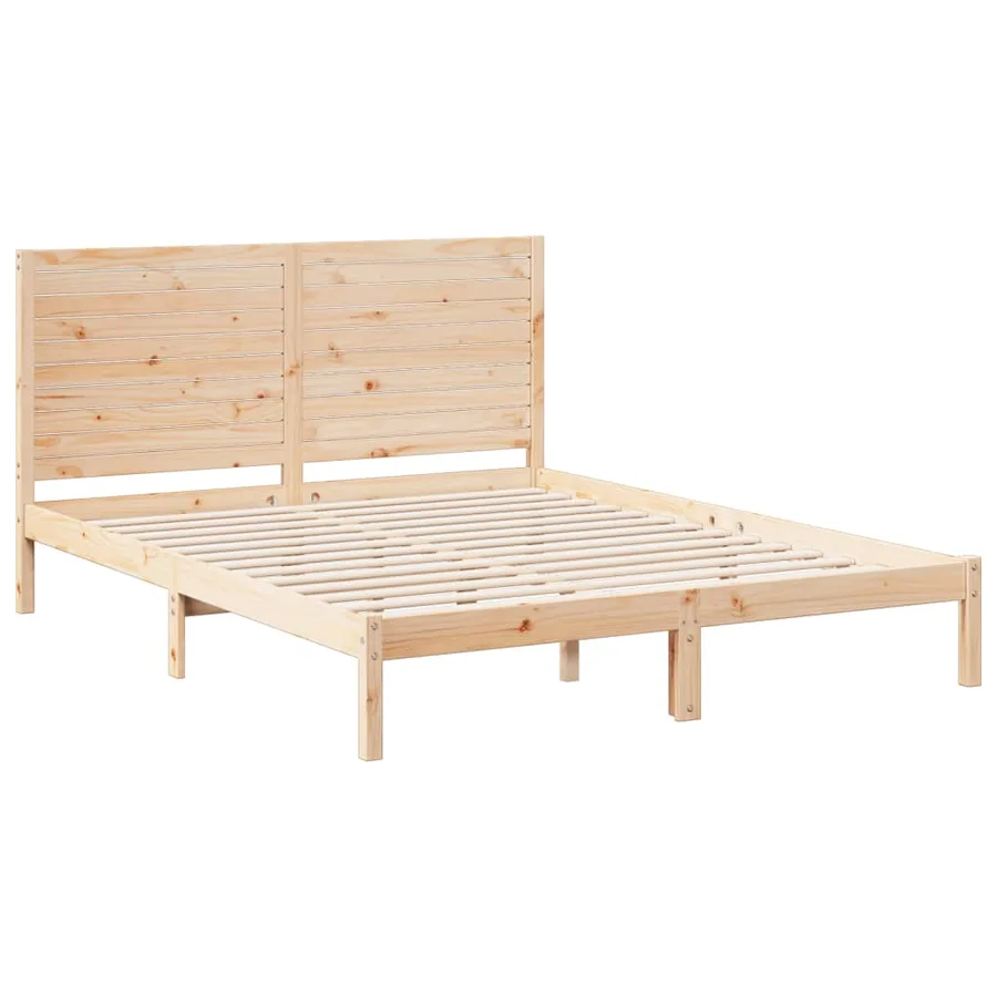 Cadre de lit extra long sans matelas 160x210 cm bois massif - 3