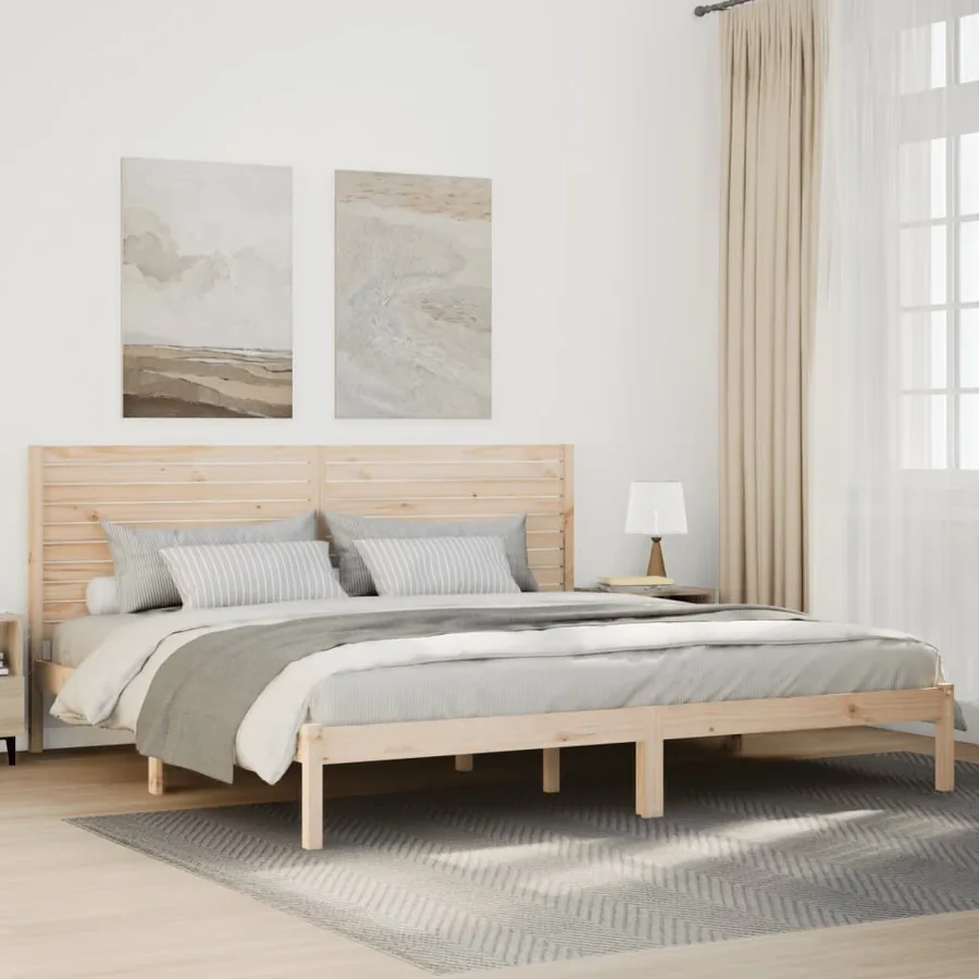 Cadre de lit extra long sans matelas 180x220 cm bois massif