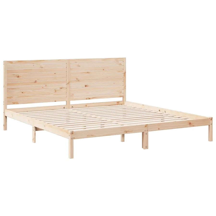 Cadre de lit extra long sans matelas 180x220 cm bois massif - 3