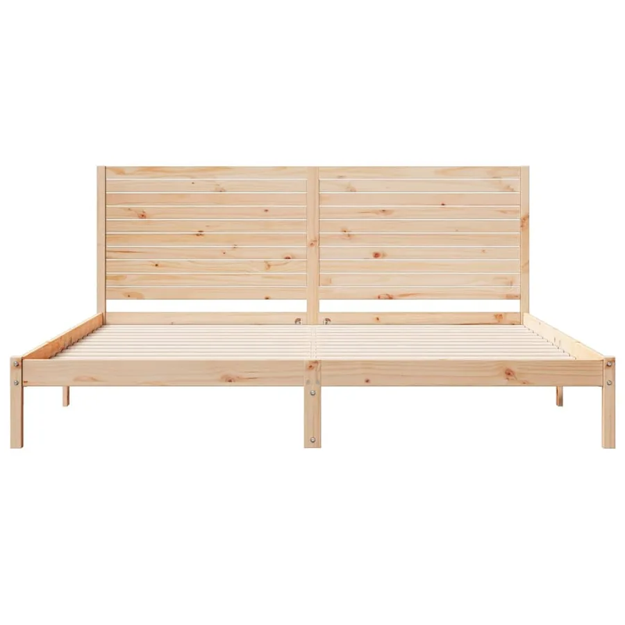 Cadre de lit extra long sans matelas 180x220 cm bois massif - 4