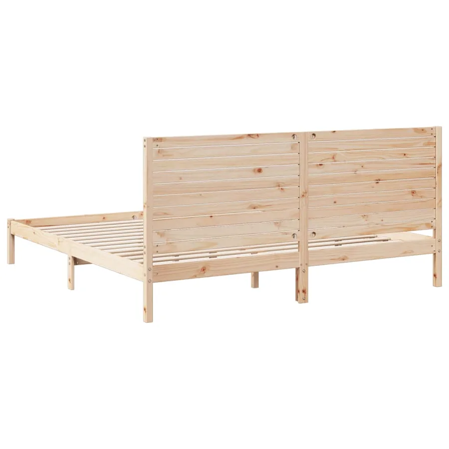 Cadre de lit extra long sans matelas 180x220 cm bois massif - 6