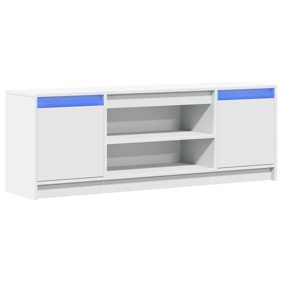 Meuble TV avec LED blanc 139,5x34x50 cm bois d'ingénierie - 3