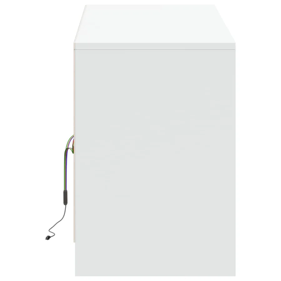 Meuble TV avec LED blanc 139,5x34x50 cm bois d'ingénierie - 7
