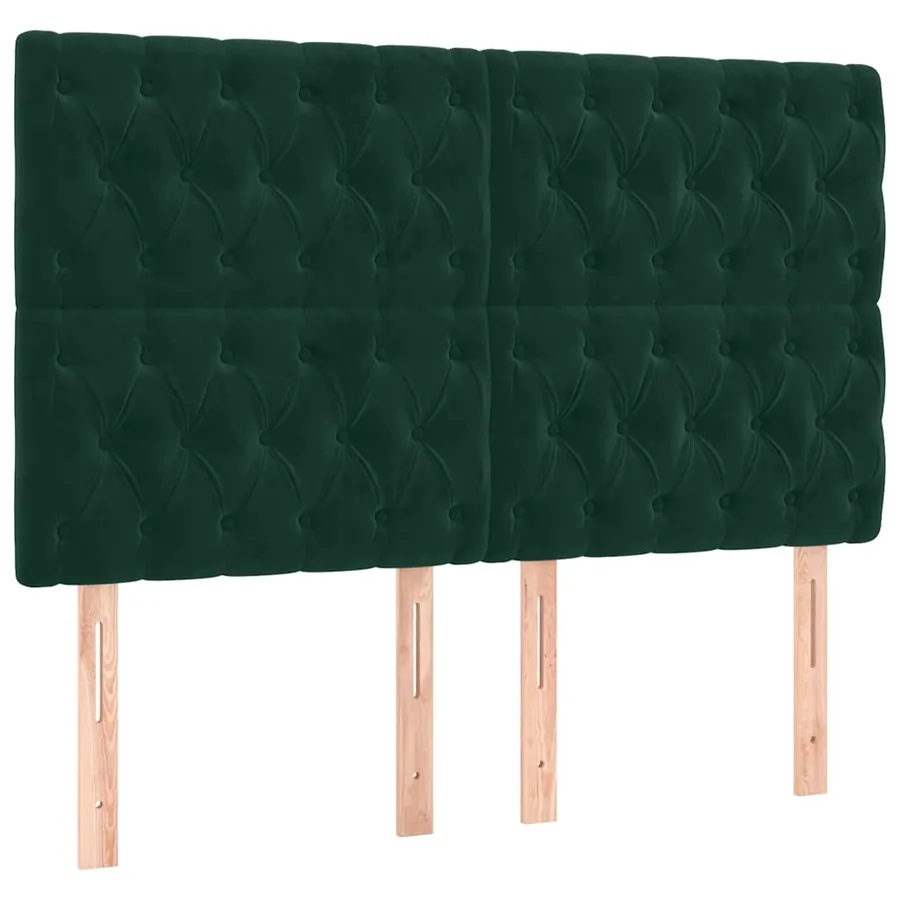 Sommier à lattes de lit et matelas Vert foncé 140x190cm Velours - 6