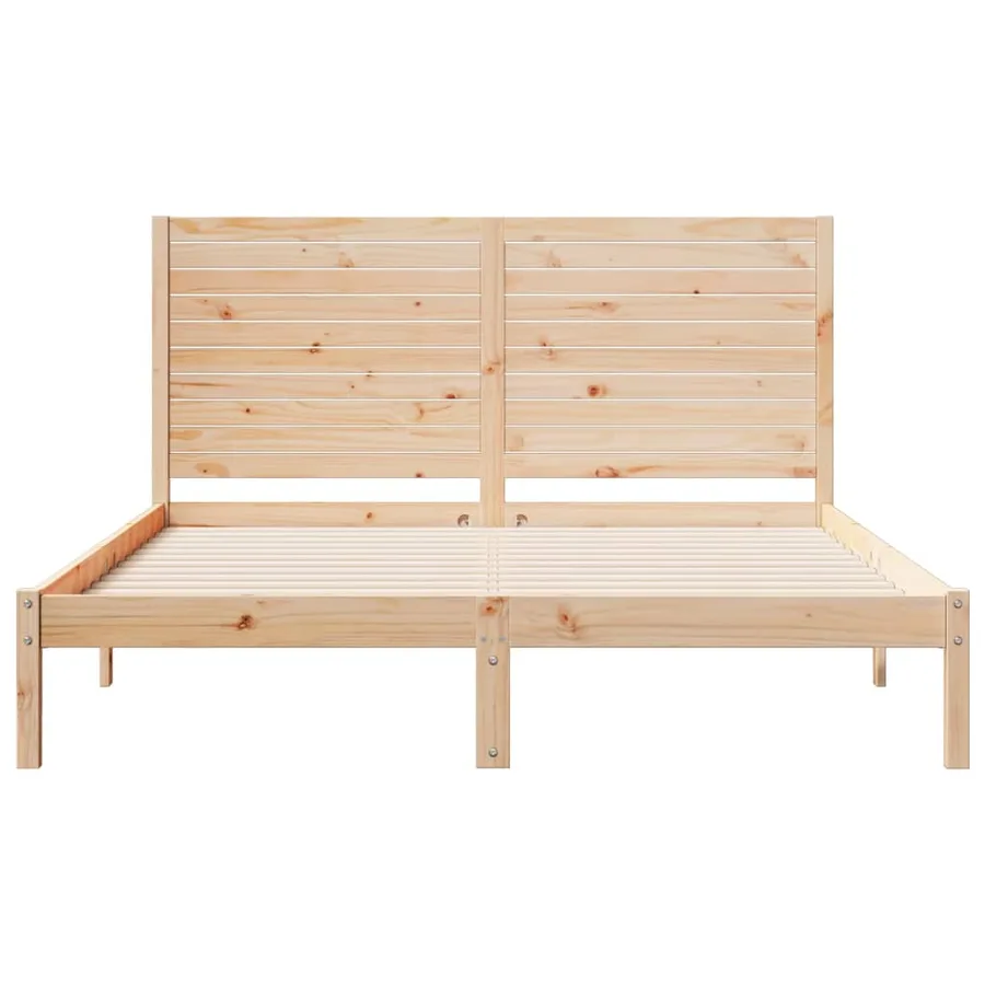 Cadre de lit extra long sans matelas 160x220 cm bois massif - 4