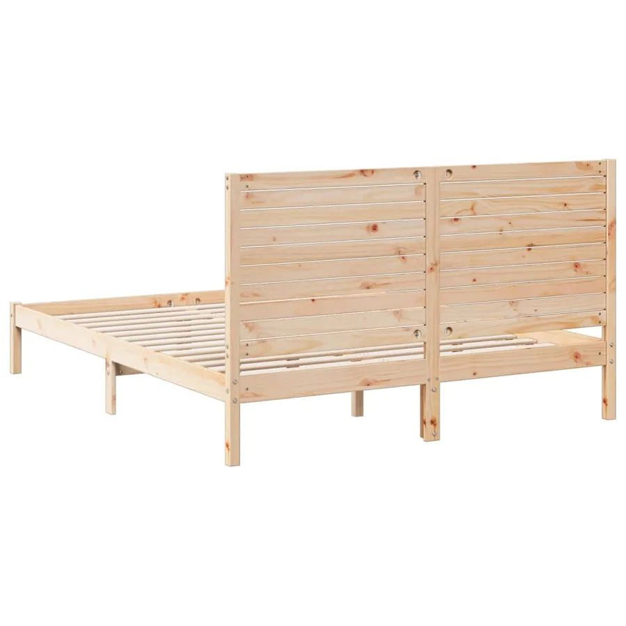 Cadre de lit extra long sans matelas 160x220 cm bois massif - 6