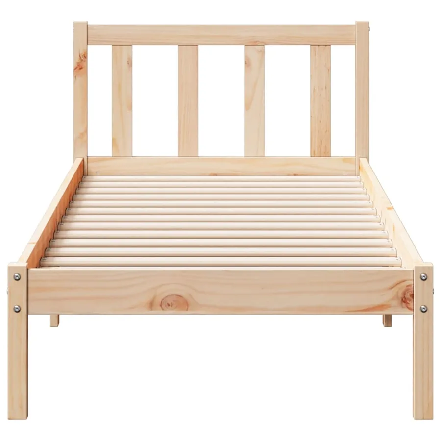 Cadre de lit extra long sans matelas 100x210 cm bois massif pin - 4