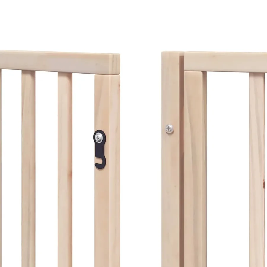 Barrière pour chien avec porte pliable 6 panneaux bois peuplier - 9