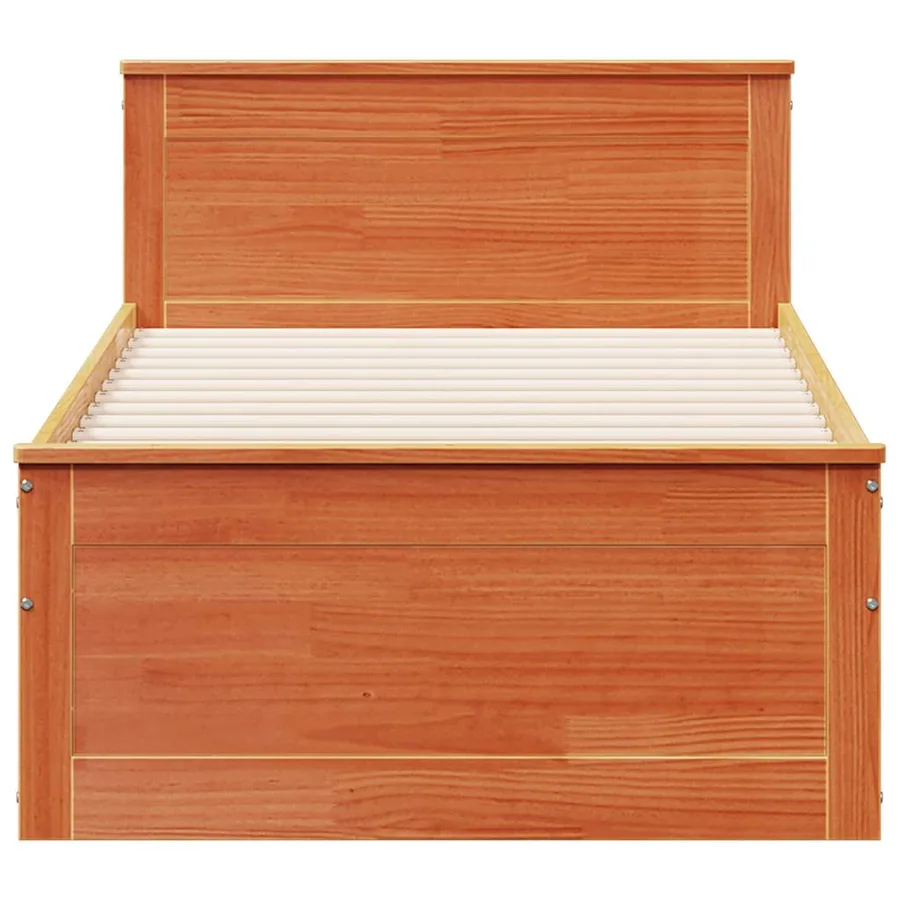 Cadre de lit sans matelas avec tête de lit 75x190 cm pin massif - 4