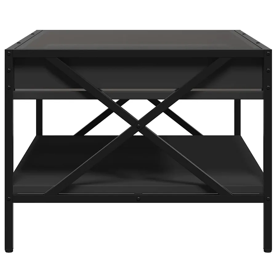 Table basse avec LED infini noir 70x50x38 cm - 7