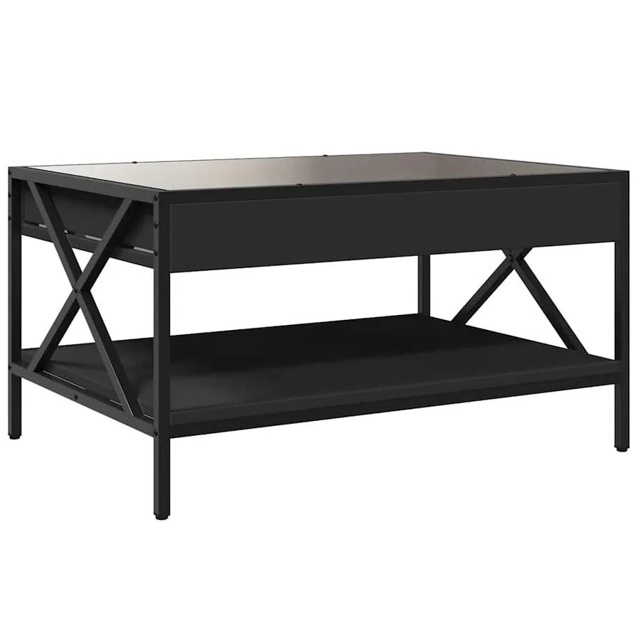 Table basse avec LED infini noir 70x50x38 cm - 8